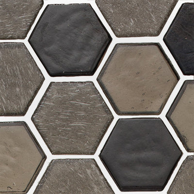 Fossil, Hexagon Mosaic - Glass Tile