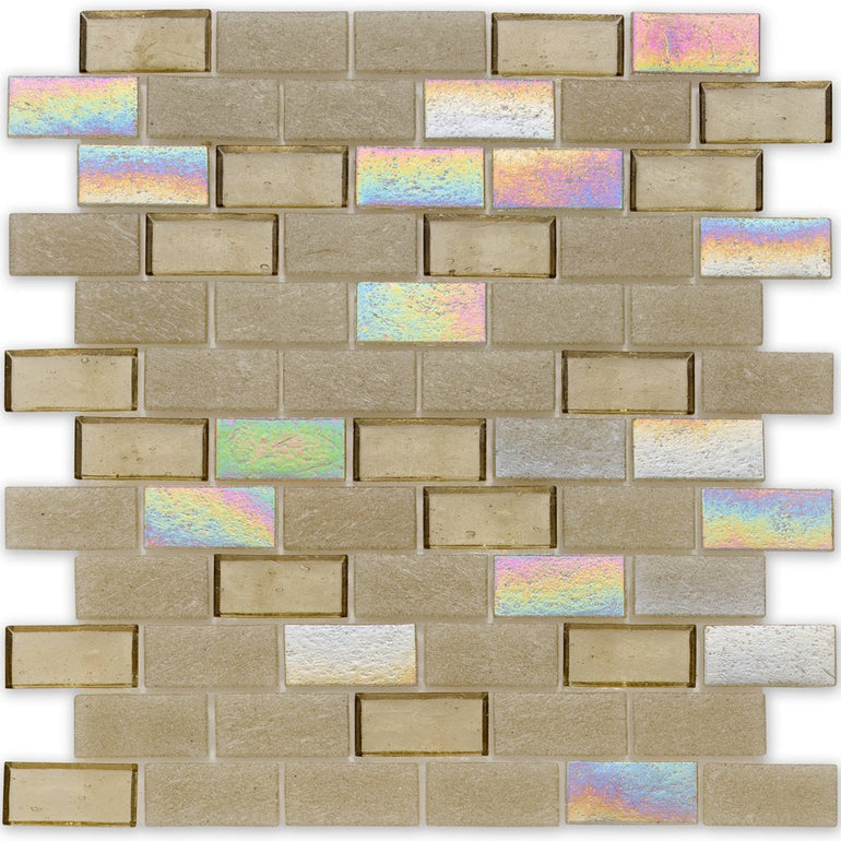 Honeycomb, 1" x 2" Staggered - Glass Tile