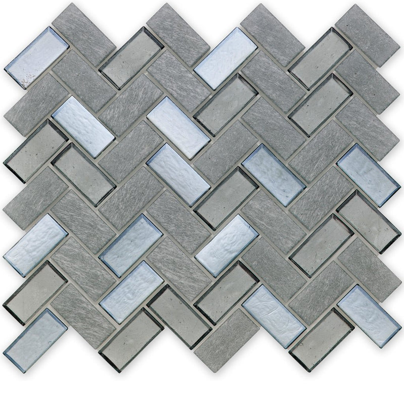 Moonlight, Herringbone - Glass Tile