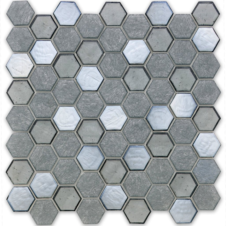 Moonlight, Hexagon Mosaic - Glass Tile