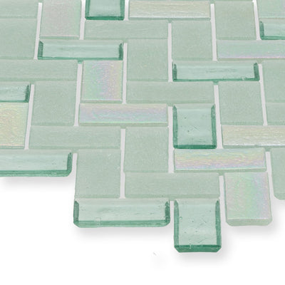 Seagrass, Herringbone - Glass Tile