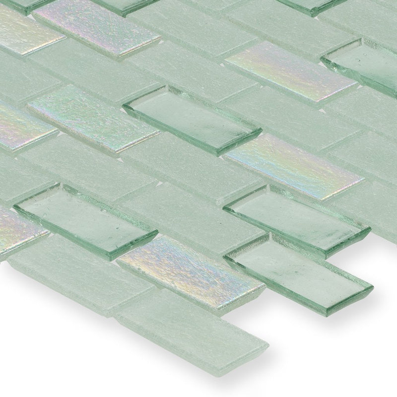 Seagrass, 1" x 2" Staggered - Glass Tile