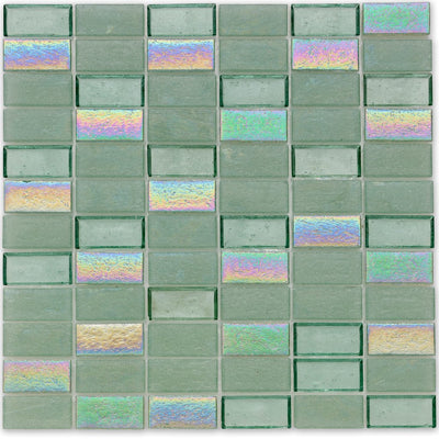 Seagrass, 1" x 2" Stacked - Glass Tile