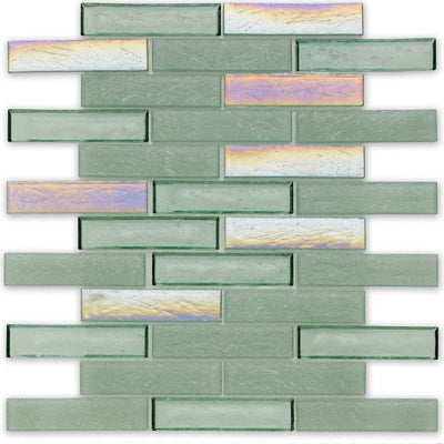 Seagrass, 1" x 4" Staggered - Glass Tile