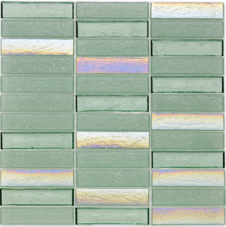 Seagrass, 1" x 4" Stacked - Glass Tile