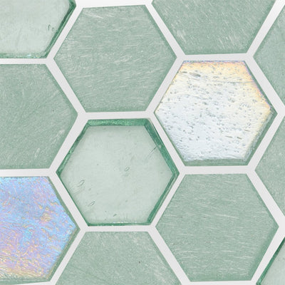 Seagrass, Hexagon Mosaic - Glass Tile