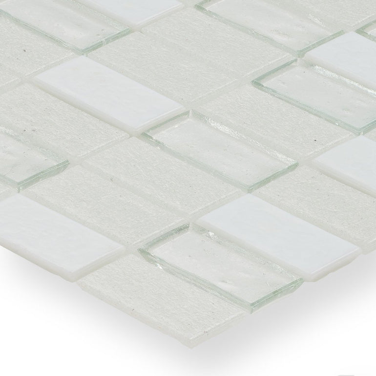 Snowfall, 1" x 2" Stacked - Glass Tile