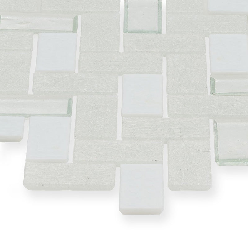 Snowfall, Herringbone Glass Tile | E12SNOWXXH | American Glass Mosaics
