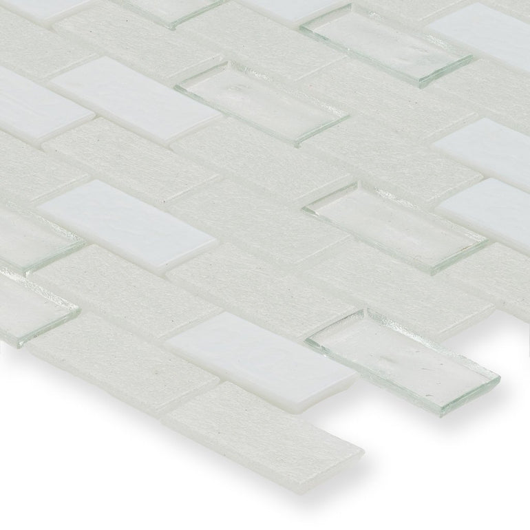 Snowfall, 1" x 2" Staggered - Glass Tile