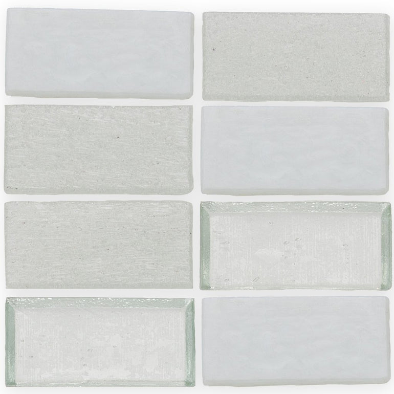 Snowfall, 1" x 2" Stacked - Glass Tile