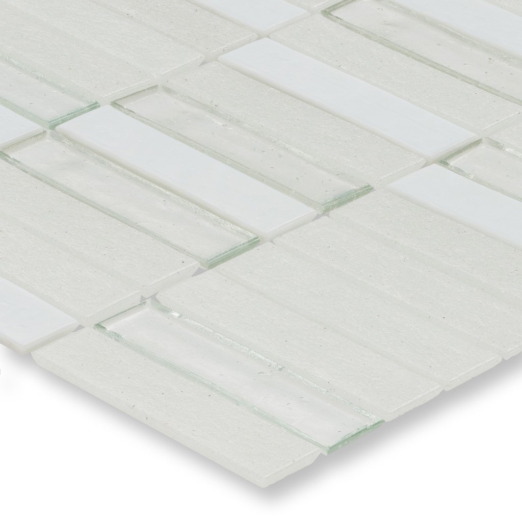 Snowfall, 1" x 4" Glass Mosaic Tile | E14SNOWXXS | American Glass Mosaics