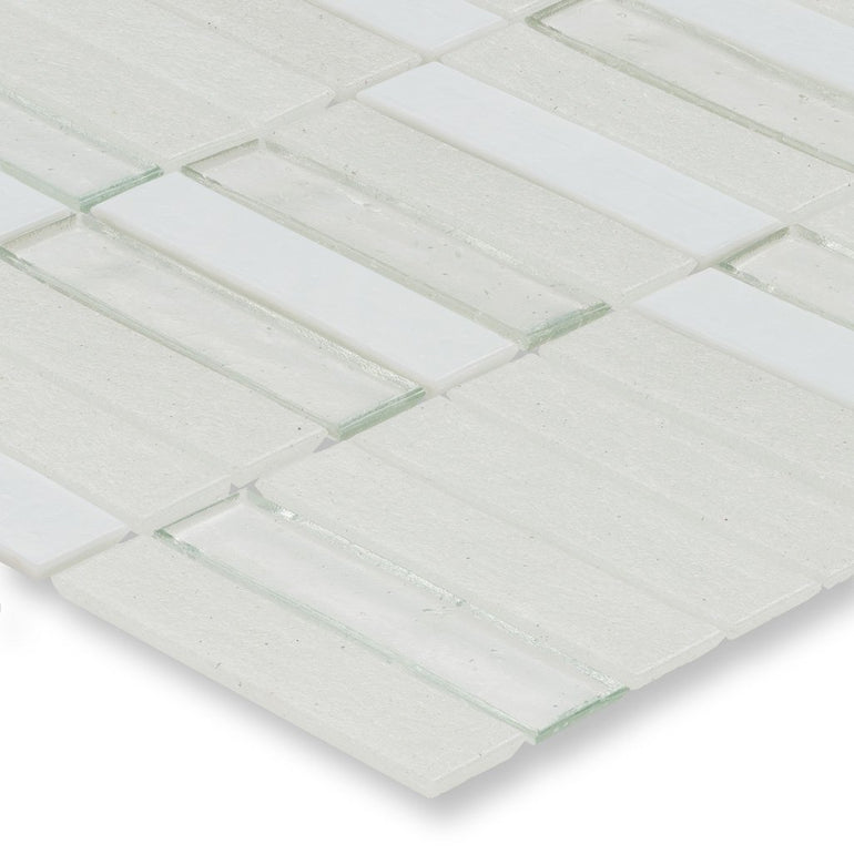 Snowfall, 1" x 4" Glass Mosaic Tile | E14SNOWXXS | American Glass Mosaics