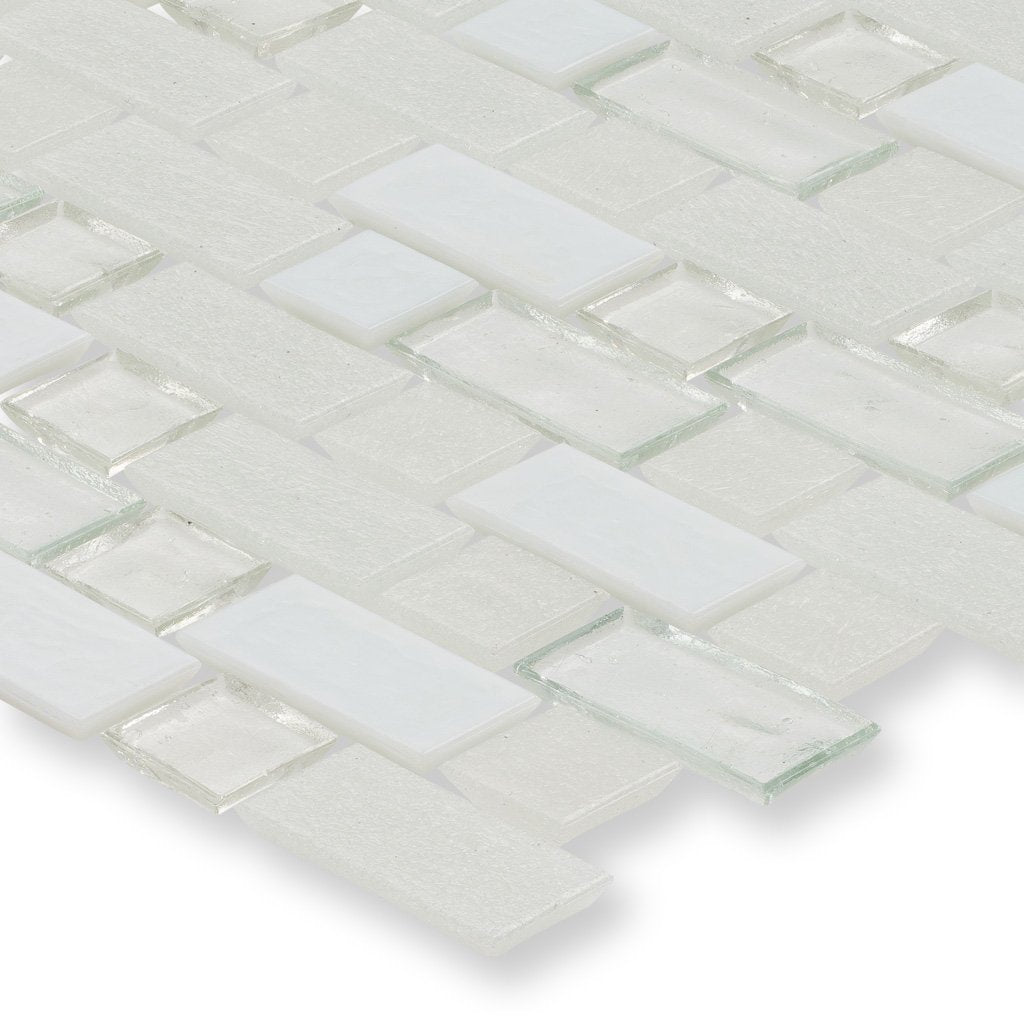 Superior Snowfall Glass Tile by American Glass Mosaics