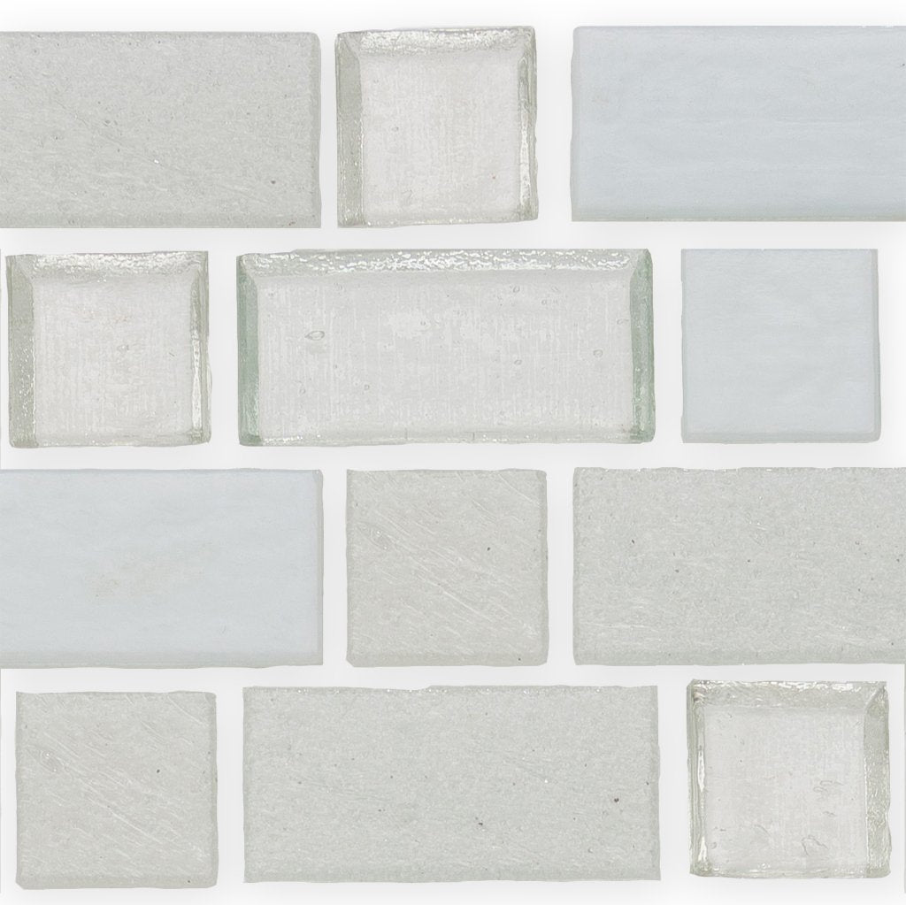 Superior Snowfall Glass Tile by American Glass Mosaics