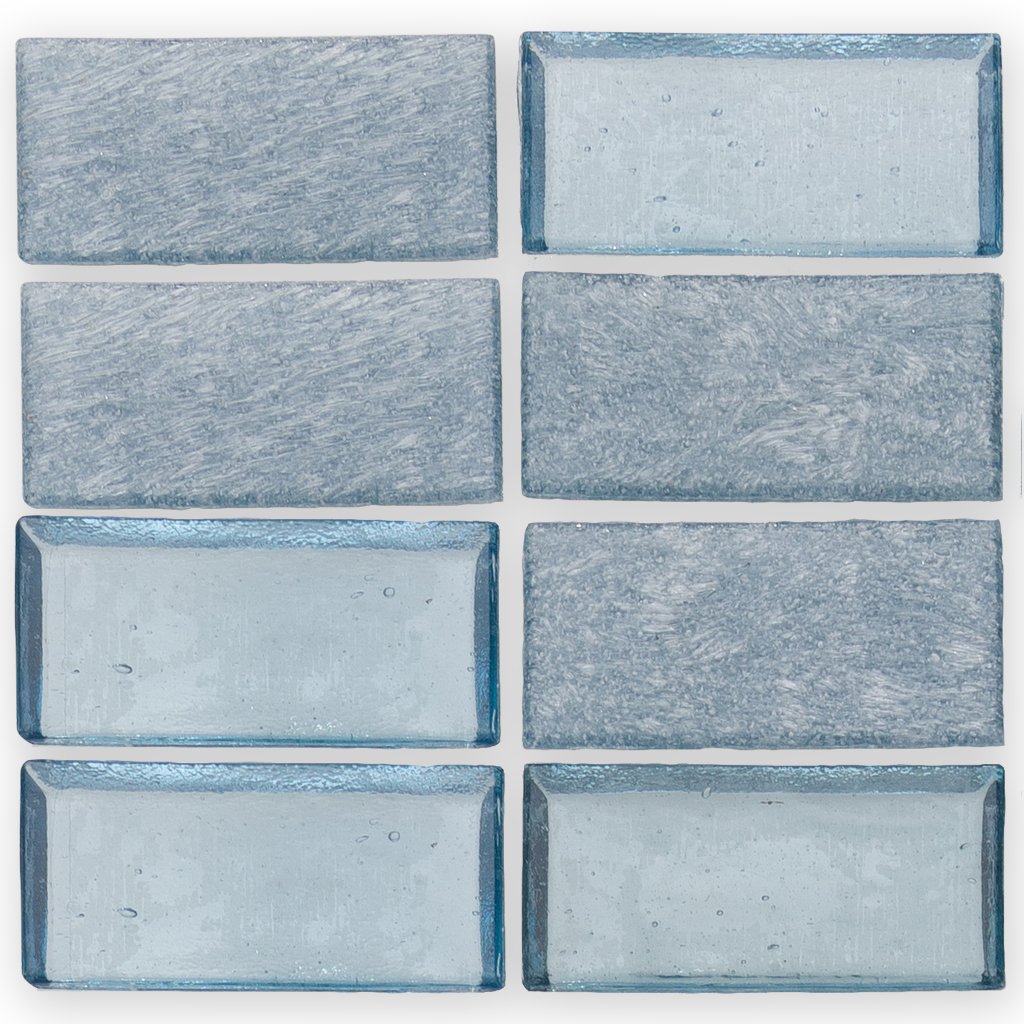 Superior Wave 1" X 2" Glass Tile by American Glass Mosaics
