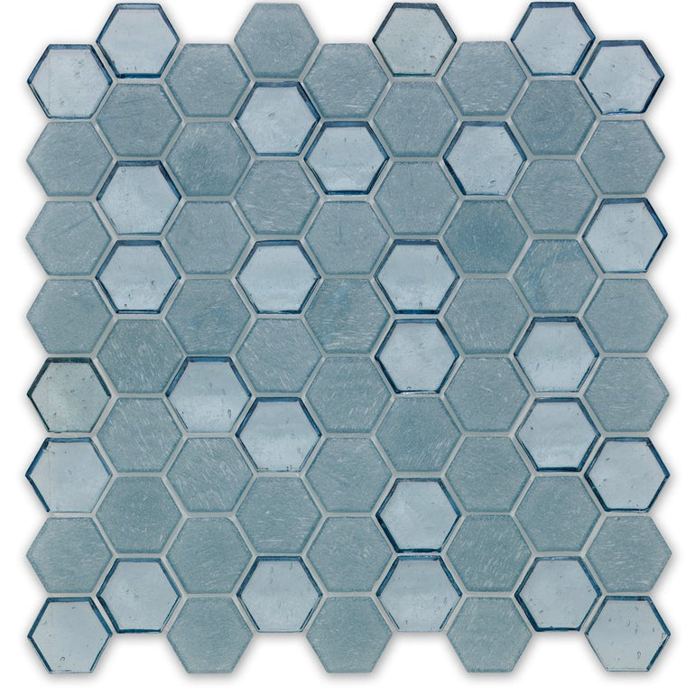 Wave, Hexagon Mosaic - Glass Tile