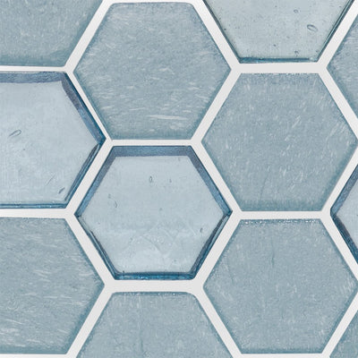 Wave, Hexagon Mosaic - Glass Tile