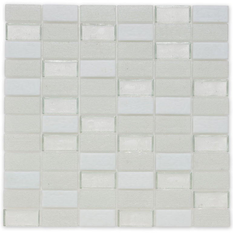 Snowfall, 1" x 2" Stacked - Glass Tile