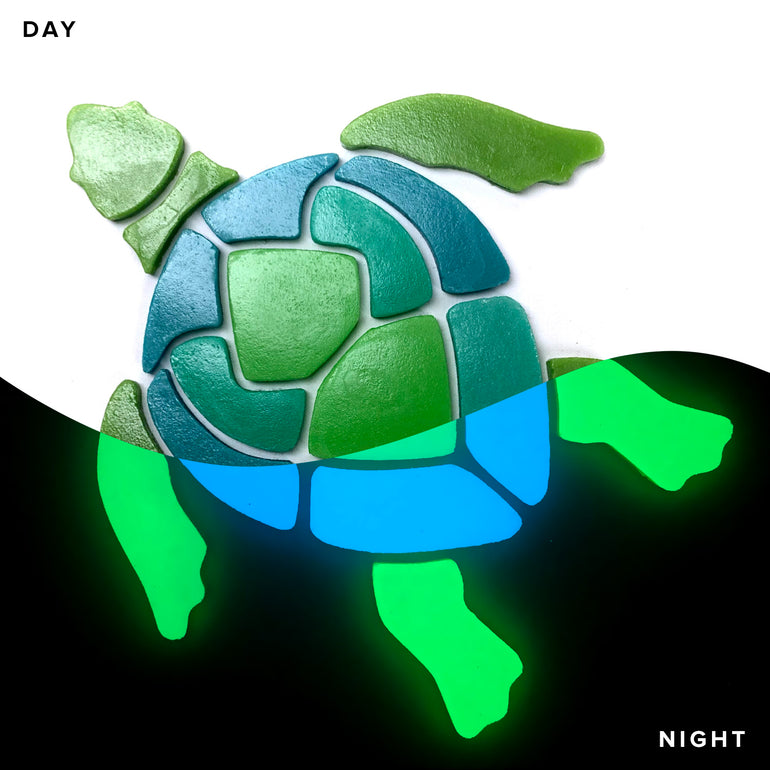 Large Turtle Pool Mosaic | Glow in the Dark Pool Tile | by Element Glo