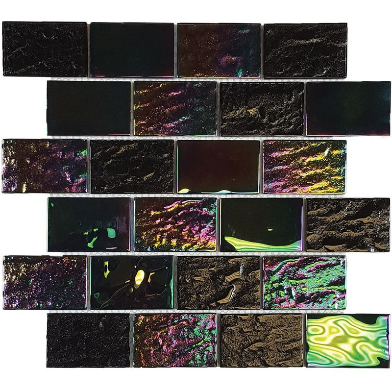 TASNAUTLAGUN23 - Aquatica Laguna Black, 2" x 3" - Glass Tile