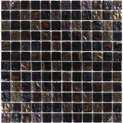 Treasure Series Blackstone 1" x 1" Mosaic Tile | TASTREABLACKST1 | Tesoro Glass Tile