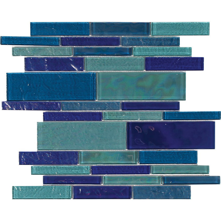 Treasure Series Blendstone Linear Mosaic Tile | TASTREABLENDSTML | Tesoro Glass Tile