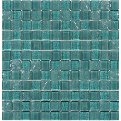 Treasure Series Greenstone 1" x 1" Mosaic Tile | TASTREAGREENST1 | Tesoro Glass Tile