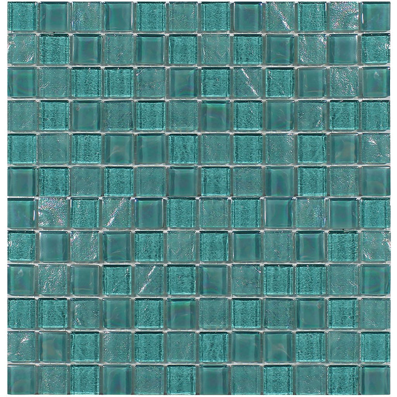 Treasure Series Greenstone 1" x 1" Mosaic Tile | TASTREAGREENST1 | Tesoro Glass Tile