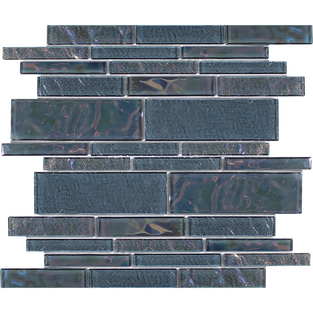 Treasure Series Moonstone Linear Mosaic Tile | TASTREAMOONSTML | Tesoro Glass Tile