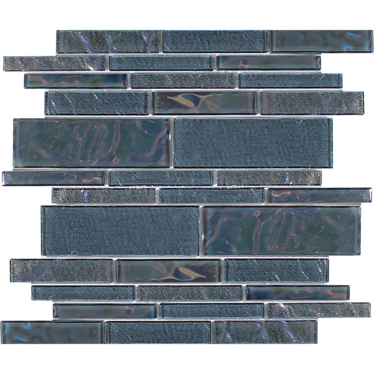 Treasure Series Moonstone Linear Mosaic Tile | TASTREAMOONSTML | Tesoro Glass Tile