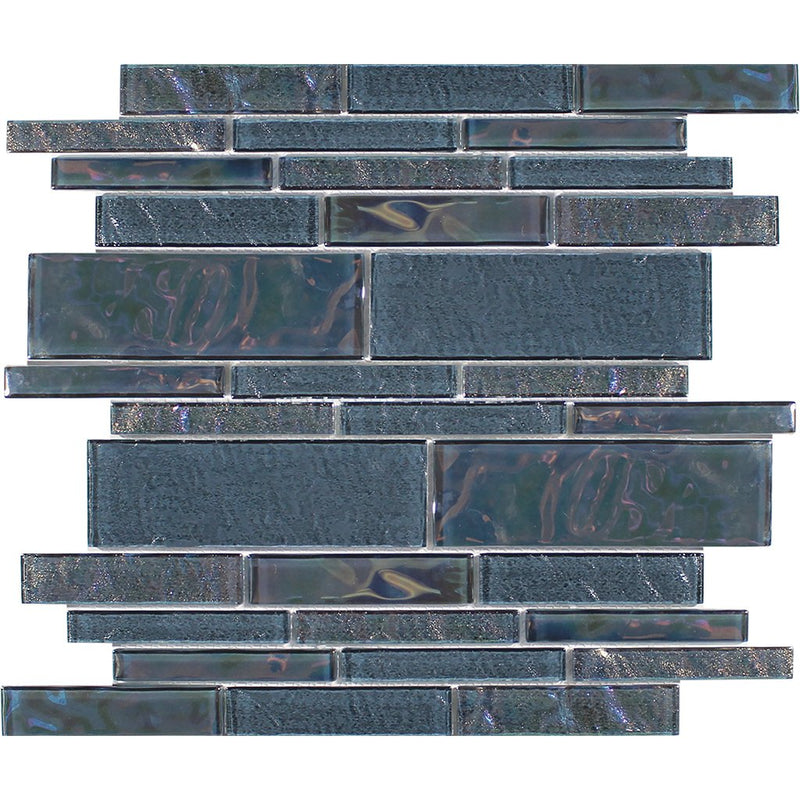 Treasure Series Moonstone Linear Mosaic Tile | TASTREAMOONSTML | Tesoro Glass Tile