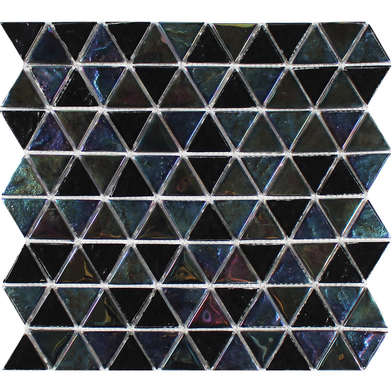 Blackstone, Triangle Mosaic Tile | TASTRIABLACKST | Tesoro Glass Tile