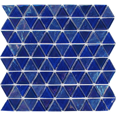 Cobaltstone, Triangle Mosaic Tile | TASTRIACOBALTST | Tesoro Glass Tile