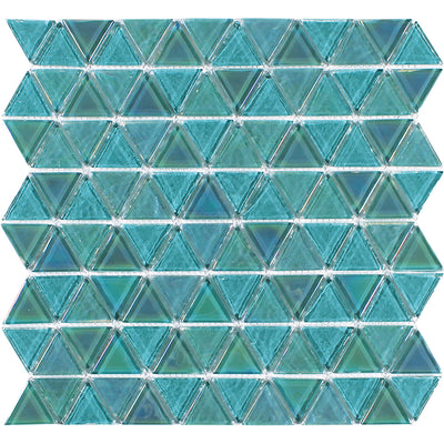 Greenstone, Triangle Mosaic Tile | TASTRIAGREENST | Tesoro Glass Tile