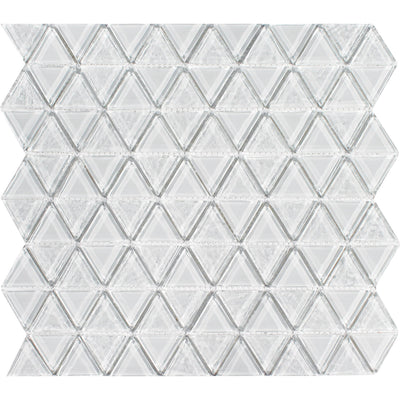 Whitestone, Triangle Mosaic Tile | TASTRIAWHITEST | Tesoro Glass Tile