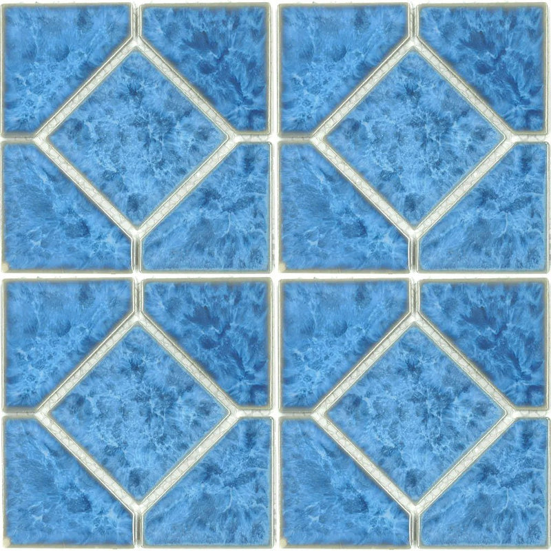 TITAN-661 - Fujiwa Crystal Blue, 6" x 6" Deco - Porcelain Pool Tile