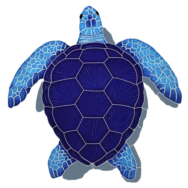 TLSBLUM - loggerhead turtle blue with shadow medium