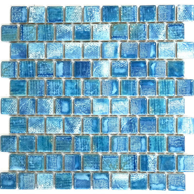 Icy Blue, 1-1/8" x 1-1/8" | TOKYO-101 | Fujiwa Porcelain Pool Tile