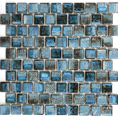 Aspen Blue, 1-1/8" x 1-1/8" | TOKYO-102 | Fujiwa Porcelain Pool Tile