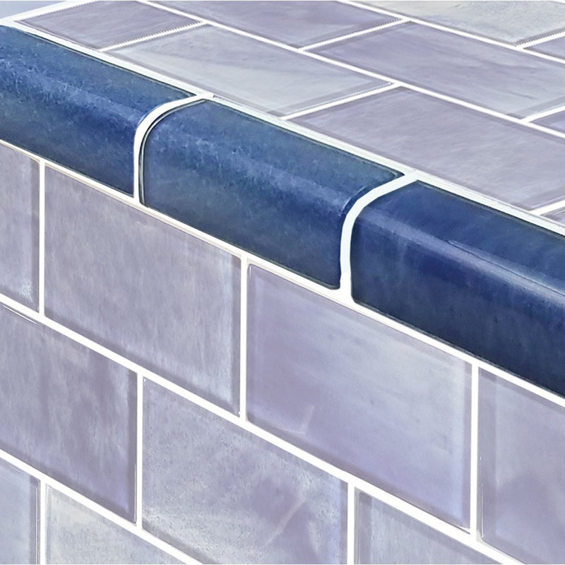 Stratus Blue, Trim 2" x 4" - Glass Tile