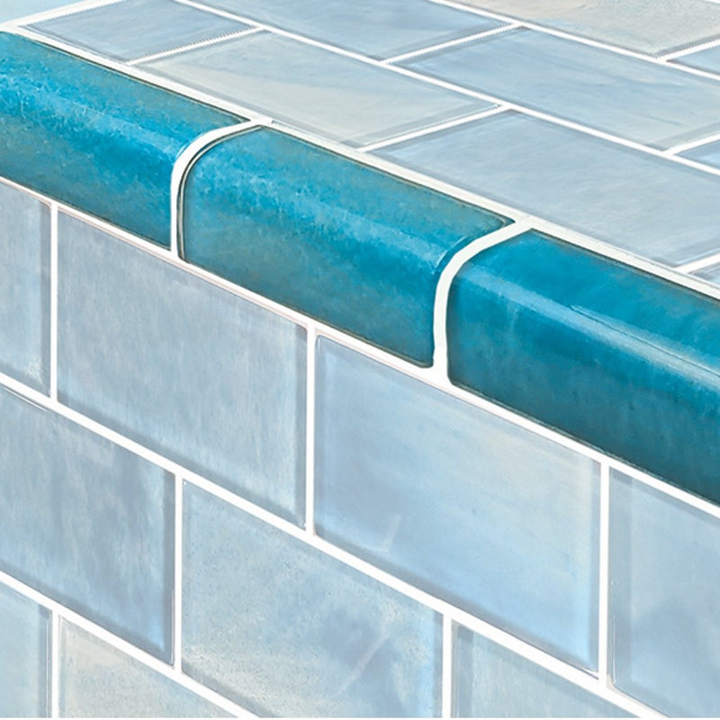 Aqua, Trim 2" x 4" - Glass Tile