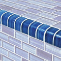 Caribbean Blue, Trim 1" x 2" - Glass Tile