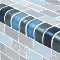 Blue Blend, Trim - Glass Tile