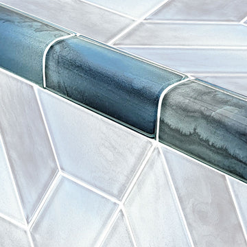Morning Fog, 2" x 4" Glass Trim Tile | TRIM-TZ824B1 | Pool Tile