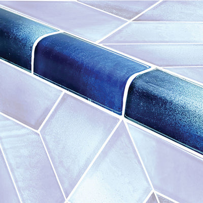 Cirrus Blue, 2" x 4" Glass Trim Tile | TRIM-TZ824B2 | Pool Tile