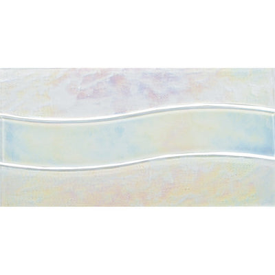 Border Wave Series White 6" x 12" Glass Waterline Tile | TRMBORDWHITEWAVE | Pool Tile by Tesoro Aquatica