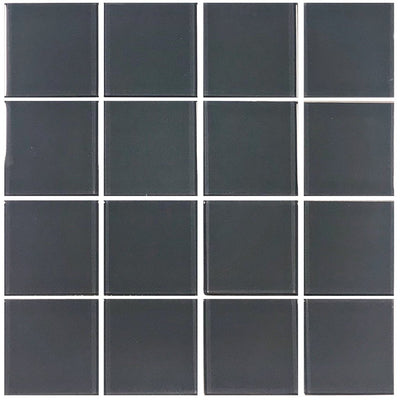 Crystal Series Grey Solid 3" x 3" Glass Tile | TRMCRYSGREYSOL3 | Tesoro Mosaic Tile