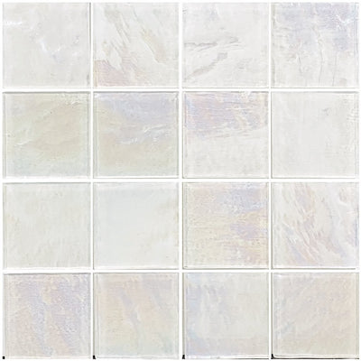 Piazza Series White 3" x 3" Glass Tile | TRMPIAZWHITETEX3 | Tesoro Mosaic Tile