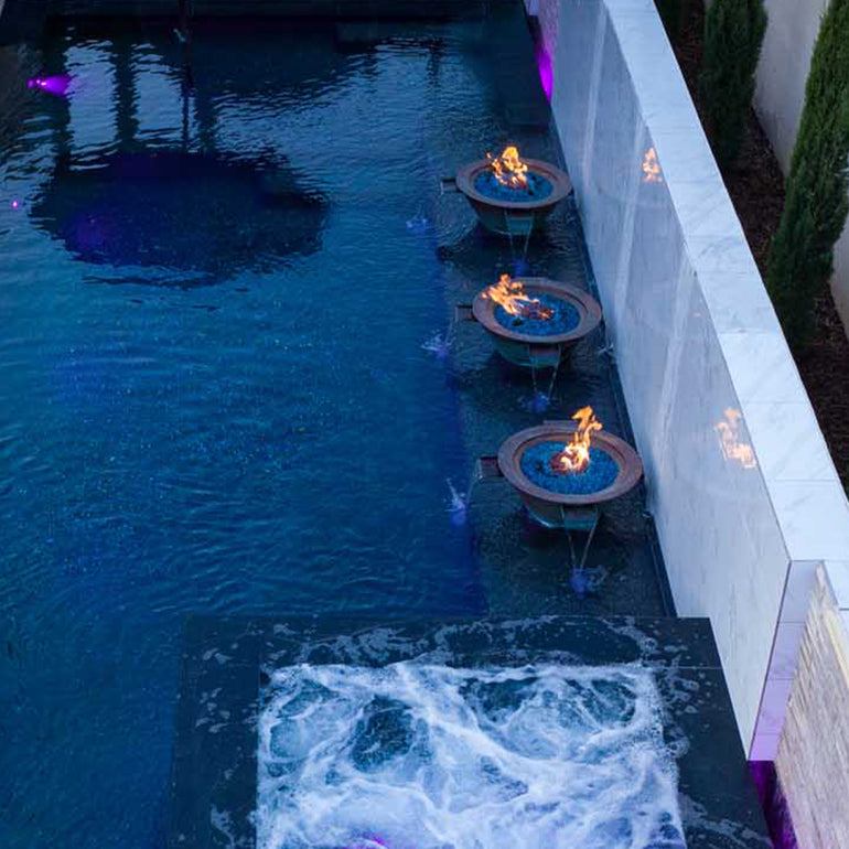 Cazo Copper Fire and Water Bowl, 4 Way Spill | The Outdoor Plus