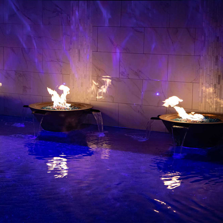 Cazo Copper Fire and Water Bowl, 4 Way Spill | The Outdoor Plus
